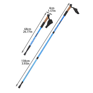 Bastones de Trekking de Corcho, Aleación de Aluminio, Telescópicos, Antideslizantes, Bastones de Senderismo y Montañismo con Accesorios - Product Image 2