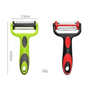 Éplucheur de pommes de terre rotatif 3 en 1 en acier inoxydable avec poignée antidérapante <span class=keywords><strong>Outil</strong></span> de cuisine multifonctionnel <span class=keywords><strong>pour</strong></span> <span class=keywords><strong>râper</strong></span> <span class=keywords><strong>les</strong></span> légumes et <span class=keywords><strong>les</strong></span> fruits - Product Image 2