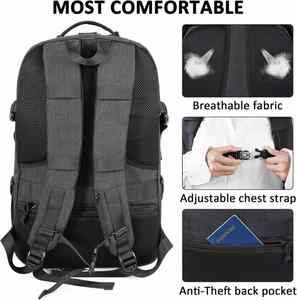 Sac à dos tactique en jean 17 pouces pour ordinateur portable, approuvé TSA, résistant à l'eau, avec poches Molle et fermetures éclair, pour hommes, travail, voyage, camping - Product Image 3