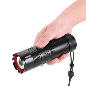 ไฟฉายแบบชาร์จไฟได้แบบพกพา 15W ไฟฉาย LED แบบซูมได้สำหรับการเดินป่าตั้งแคมป์ฉุกเฉิน - Product Image 3