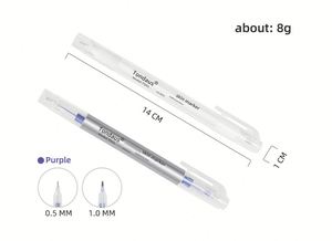 Wholesale Disposable Skin Marker Pen Waterproof Purple Tattoo Position Pen Sterile Single Pack PMU Beauty Academy Consumables - Product Image 5