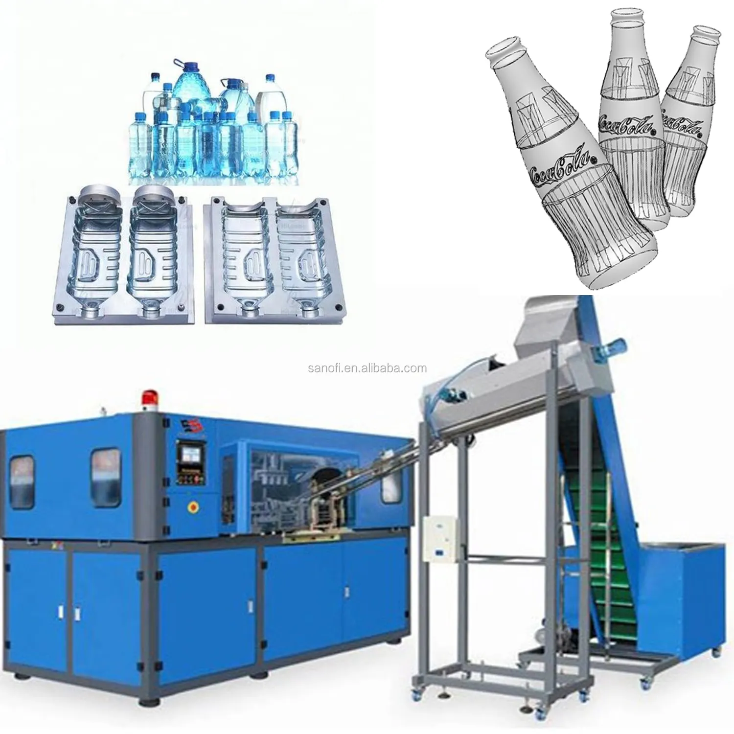 automatic plastic bottle extrusion blowing molding machine 2 cavity