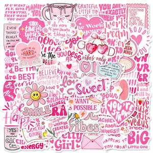 50PCS Rose encourageant phrase être gentil autocollant positif inspirant - Product Image 1