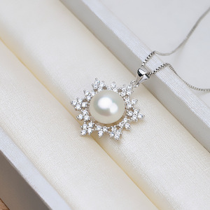 Wholesale DIY Accessories S925 Silver <b>Snowflake</b> Split Shank Ring Women's Pearl Hollow Base Pendant <b>Earrings</b> Set Fashion Jewelry - Product Image 4