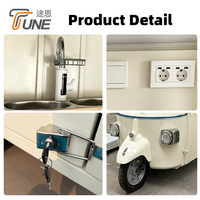 Cuisine mobile électrique à trois roues 2026, remorque alimentaire élévatrice de 3700 mm, chariot de restauration certifié CE norme européenne, blanc