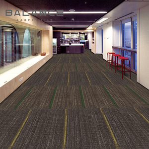 Thảm màu sắc Sọc Vuông thương mại trang trí nylon6 66 Thảm gạch PVC không dệt ủng hộ văn phòng Modular sàn thảm gạch - Product Image 3