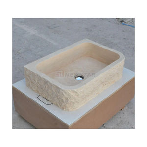 Newstar, tocador de baño de mármol de lujo con <span class=keywords><strong>lavabo</strong></span>, <span class=keywords><strong>lavabo</strong></span> de piedra Natural, <span class=keywords><strong>lavabo</strong></span> de baño de travertino Beige - Product Image 5