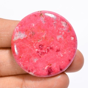 พลอยพลอยพลอยสีชมพู100% อัญมณีทรงกลมพลอย Cabochon สีชมพูขนาด81 35X35X6มม. IK-219อัญมณี6มม. สำหรับเครื่องประดับ - Product Image 1
