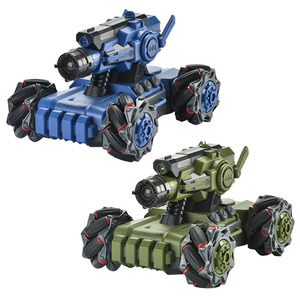 Juego de tanques de combate a Control remoto, Juego de 2 unidades de tanques de combate a Control remoto con Spray Smoke <span class=keywords><strong>Crazon</strong></span>, 2,4G, venta al por mayor, 2022 - Product Image 1