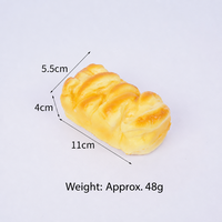 Jouet en PU souple à rebond lent, jouet alimentaire simulé, grand pain en forme de pain ananas, modèle anti-stress à presser PU-DMB-1687 pour tous les âges