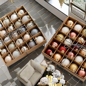 Décorations de Noël modernes et écologiques Zhuochen : Boules irrégulières en verre brodé, accessoires photo de haute qualité - Product Image 2