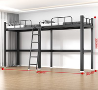 Lit superposé de qualité pour dortoir étudiant, lit superposé en métal pour adultes avec escalier