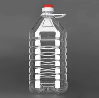 Bouteille Tambour Carrée en PET Transparent de 3 Litres et 5 Litres, pour Huile, avec Impression de Logo Personnalisable