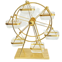 Support à épices créatif en forme de grande roue, ensemble de pots à condiments rotatifs, présentoir à assaisonnements en métal doré pour la décoration de table de buffet d'hôtel