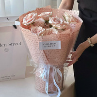 Papier d'emballage pour bouquets épaissi, imperméable et ajouré, pour fleuristes, matériaux d'emballage de fleurs faits à la main DIY