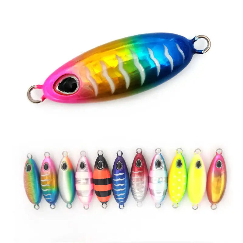 MISTER JIGGING customize 20g 30g artificial 3d eyes fishing lead glow in night jig lure offshore