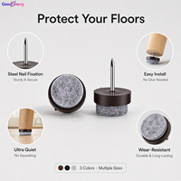 Patins en feutre antidérapants pour chaise et canapé, à fixer avec des clous, 22 mm x 5 mm d'épaisseur