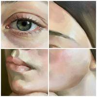 Peinture à l'huile sur toile peinte à la main, portrait de femme réaliste sur mesure de grande taille avec cadre flottant pour salon