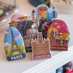 Adesivi magnetici per frigorifero in metallo con tema carino per Mini paesi Souvenir europei - Product Image 1