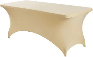 Massage Table Cover Sheets 6FT Spandex Table Cover Rectangular Stretch Spandex Tablecloth Champagne 6FT