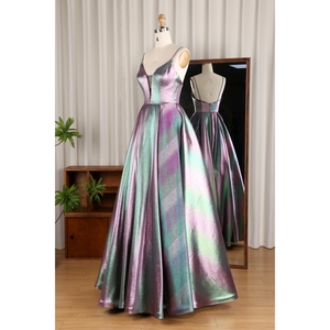 Luxe moderne a-ligne Chic Corset robe nouveau <span class=keywords><strong>dégradé</strong></span> étoile soirée col en v robe Banquet haut de gamme tempérament longueur au sol - Product Image 2