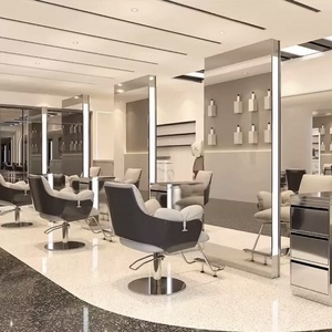 Zs Hot Sale Large Full Length Gold Styling Barber Salon Furniture <b>Wall</b> Ounted Hairdressing Makeup Led Beauty Salon <b>Mirror</b> - Product Image 2