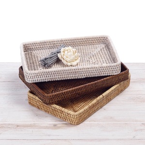 Plateau rectangulaire en rotin mini, écologique, en gros, du Vietnam, pour servir, décoratif, salle de bain, couleur personnalisée - Product Image 1
