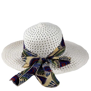 Bán Buôn Giá Rẻ Giấy Sun Lady Floppy Mũ Rơm Cho Phụ Nữ In <span class=keywords><strong>Ribbon</strong></span> Cho Du Lịch Bãi Biển Ngoài Trời Thể Thao Giản Dị Đi Xe Đạp Cảnh - Product Image 2