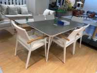 Ensemble de meubles de patio en bois de teck chaise de Table à manger extérieure en aluminium étanche pour jardin balcon cour