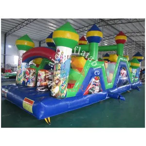 Aier manufacturer amusement super Mario themed inflatable fun land inflatable obstacle in hot sale