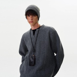 Gris Fried Dough Twists Motif <span class=keywords><strong>Pull</strong></span> Hommes Casual Hommes Hommes Tricots Chandails - Product Image 5