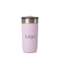 Mug à café isotherme portable en acier inoxydable 304, gobelet de voyage avec paille escamotable, anti-fuite, revêtement poudré, pour bureau et extérieur
