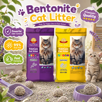Pasir Kucing Mineral OEM 99% Bebas Debu, Arena Pasir Kucing Bentuk Bola, Bebas Debu 25kg, Bentonit Penggumpal