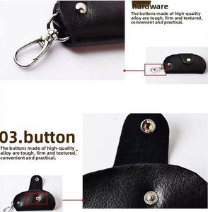 Factory Stock Cowhide Car Key Case Multi-Function Keychain Waterproof <b>Universal</b> Leather Cover for <b>Remote</b> <b>Control</b> Home Key Holder - Product Image 4