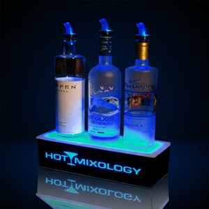 Custom Illuminated Wine Bottle <b>Stand</b> for 3 Bottles LED <b>Acrylic</b> Wine Display Rack - Product Image 1