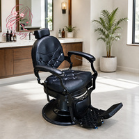 Fauteuil de barbier hydraulique moderne, chaise de salon de coiffure durable avec massage du dos pour mobilier de salon de coiffure commercial