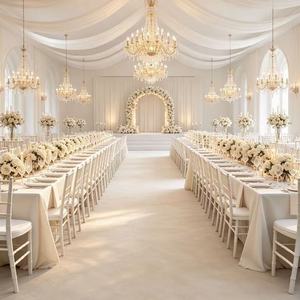 เก้าอี้พลาสติก PP รุ่น Chiavari สีทองขาว แบบซ้อนได้ หรูหรา สำหรับงานแต่งงาน โรงแรม งานเลี้ยง งานอีเว้นท์ งานปาร์ตี้ งานต้อนรับ ให้เช่า - Product Image 2