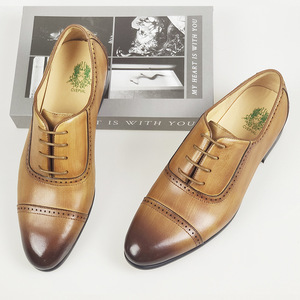 CVEPVAL Men's Oxfords Genuine Leather Pointed Toe Business Dress <b>Shoes</b> <b>Height</b> <b>Increasing</b> Office Career Style - Product Image 1