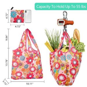 Sac fourre-tout pliable en polyester épais imperméable avec logo personnalisé pour les courses au supermarché, les fournitures de plein air - Product Image 5