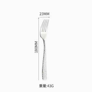 Couteau de table DFU233 en acier inoxydable avec manche martelé, couteau à steak, fourchettes de table, fourchettes à dessert, personnalisables - Product Image 1