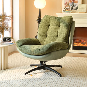 เก้าอี้โซฟาเดี่ยวแบบหมุนได้สไตล์นอร์ดิก เก้าอี้ห้องนั่งเล่นสไตล์มินิมอลทันสมัย พร้อมที่วางเท้า ฟังก์ชั่นปรับเอนได้ สำหรับใช้ในบ้าน - Product Image 3