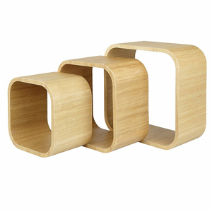 Estantes de <span class=keywords><strong>Pared</strong></span> de Madera para Almacenamiento y Exhibición para Sala de Estar, Juego de 3 Estantes de <span class=keywords><strong>Pared</strong></span> Decorativos Modernos de Cubo de Roble MDF - Product Image 6