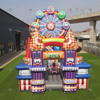 Structure gonflable combinée avec toboggan pour parc d'attractions, personnalisable, pour usage commercial et location