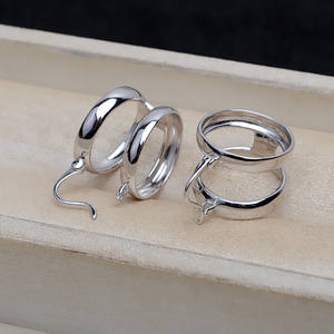 Componentes de joyería de plata S925: Bases para pendientes de doble abalorio de 16mm con anillo hueco, accesorios DIY para bolsos, semiterminados - Product Image 3