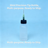 Botol Aplikator Presisi LDPE 30ml dengan Ujung Jarum Stainless Steel & Skala untuk Pengeluaran Serum Perawatan Kulit, Losion, dan Pelumas