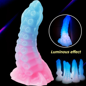 Juguete Anal de Silicona Líquida Pura Hecho a Mano con Forma de Pulpo Dragón Fantástico que Brilla en la Oscuridad, Dildo Expansor Anal de Mano <span class=keywords><strong>Gorda</strong></span> para Adultos - Product Image 6