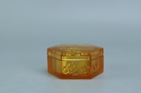 Boîte à bijoux en verre cristal sculpté à la main ArtFamily, motif fleur de cerisier, design cartouche d'encre, élégante décoration de bureau, artisanat du Jiangsu