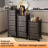 Draaibare ladekar opbergrek metalen keuken woonkamer opbergrek voor fruit groenten staand type voedselgebruik op maat