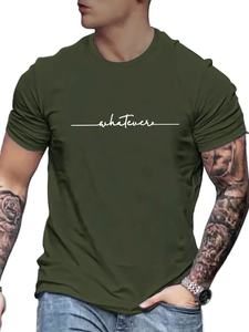 Maglietta girocollo in cotone stampato e divertente da uomo taglia grande stile europeo americano per abbigliamento Casual per il commercio estero - Product Image 4