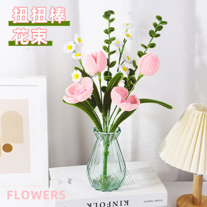 Gran oferta DIY, tallos de chenilla de Color macarrón, limpiadores de tuberías de alambre borrosos, ramo de flores, palo giratorio, juguetes artesanales creativos hechos a mano - Product Image 1